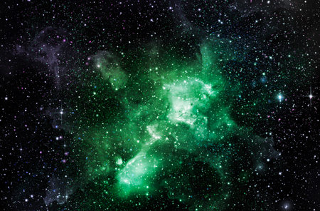 A space of the galaxy ,atmosphere with stars at dark backgroundの写真素材