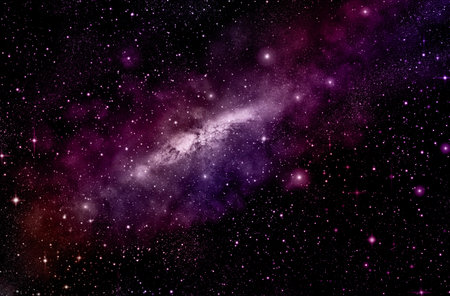 A space of the galaxy ,atmosphere with stars at dark backgroundの写真素材
