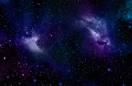 A space of the galaxy ,atmosphere with stars at dark backgroundの写真素材