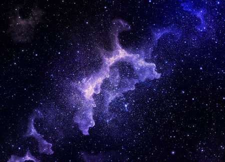 A space of the galaxy atmosphere with stars at dark background.の写真素材