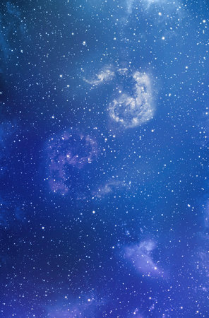 A space of the galaxy ,atmosphere with stars at blue backgroundの写真素材