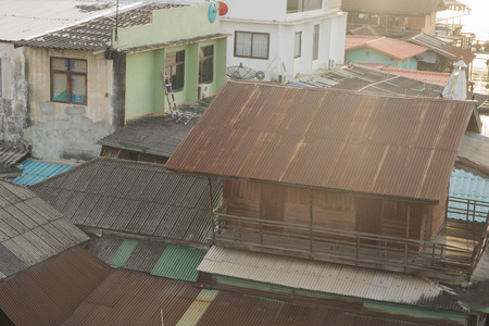 Local house nearby river. thailandの写真素材
