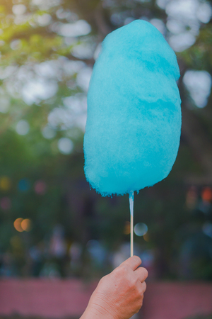 Cotton Candy in Women's Hand.の写真素材