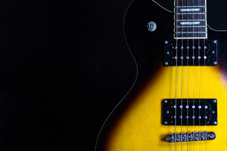 Electric Guitar on black backgroundの写真素材