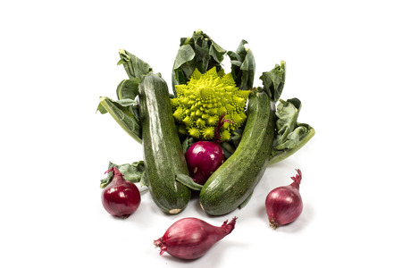 Autumn vegetables isolated on white backgroundの写真素材