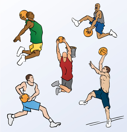 Basketball Players Dunkingのイラスト素材