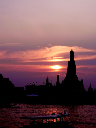 Sundown Jaopraya river Bangkok  Thailand                                 