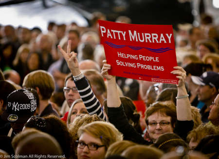 Senator Patty Murray, President Bill Clinton Get Out the Vote Rally,Everett, WAのeditorial素材
