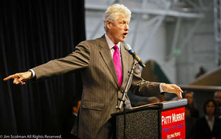 Senator Patty Murray, President Bill Clinton Get Out the Vote Rally,Everett, WAのeditorial素材