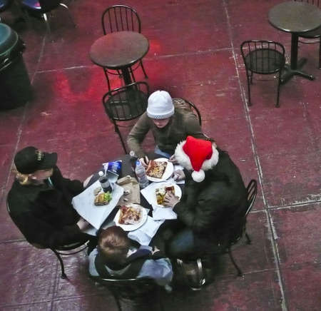 Santa Enjoys Lunch.のeditorial素材