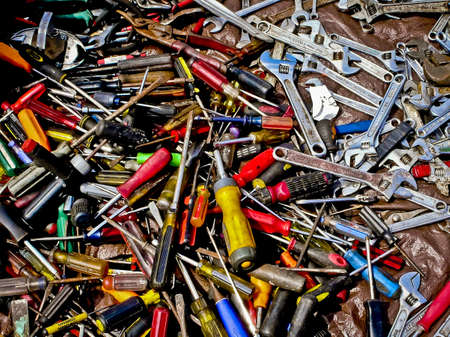A pile of tools.のeditorial素材