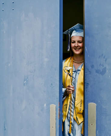 A high school grad.のeditorial素材