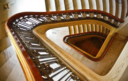 An elaborate staircase, the Stark Mansion,Portland, OR
