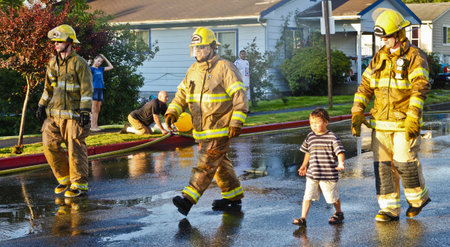 Firefighters Training, Playing Waterball.