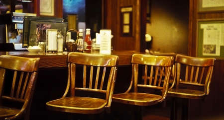 Cafe Stools in a Resturant.のeditorial素材