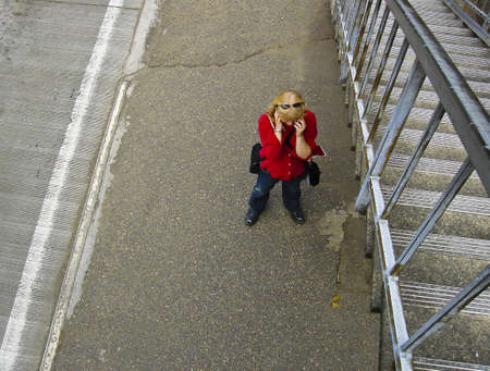 A Woman Speaking on a Cell Phone.のeditorial素材