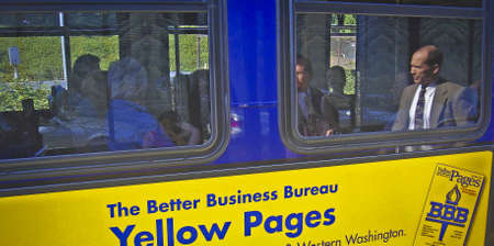 Bus Window Reflections.のeditorial素材