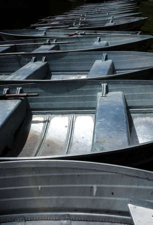 Aluminum fishing boats, semi abstract の写真素材
