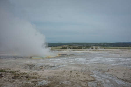 Yellowstone geyserの写真素材