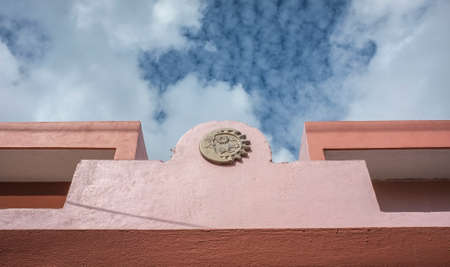 pink caribbean architectural detailの写真素材