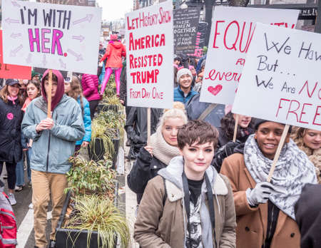 The Seattle Women's March 2.0, January 20, 2018.のeditorial素材