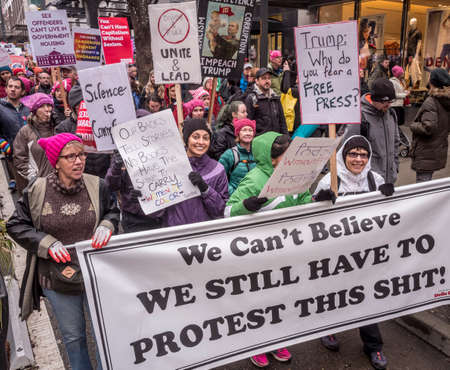 The Seattle Women's March 2.0, January 20, 2018.のeditorial素材