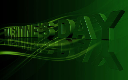 Digital illustration of a valentines day in green	の写真素材