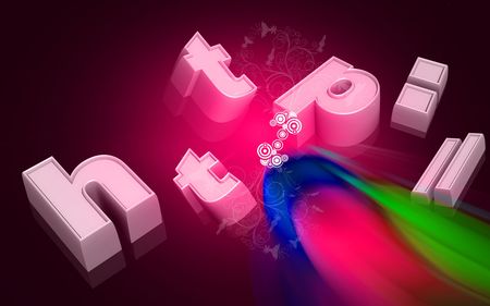 Digital illustration of a http in roseの写真素材