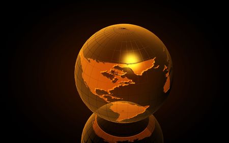 Earth 3D  for graphic designers in yellow  の写真素材