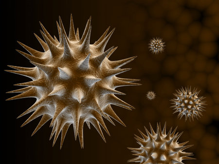 Digital illustration of VIRUS CELL in 3d on digital background
