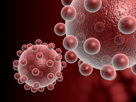 Digital illustration of h1n1 virus in 3d on digital backgroundの写真素材