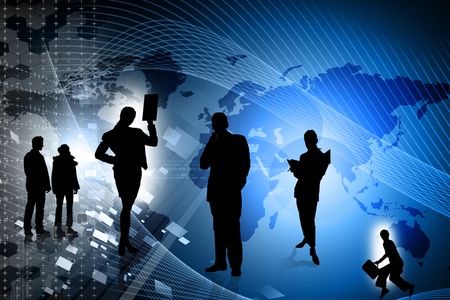 2d illustration of business man in color backgroundの写真素材