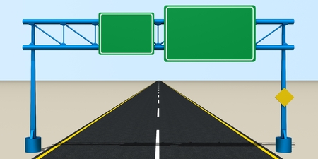 Traffic sign on the roadの写真素材