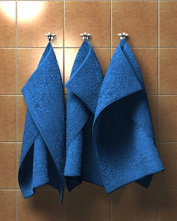 Three Blue Towelsの写真素材