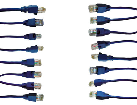 Blue network cable conectors
