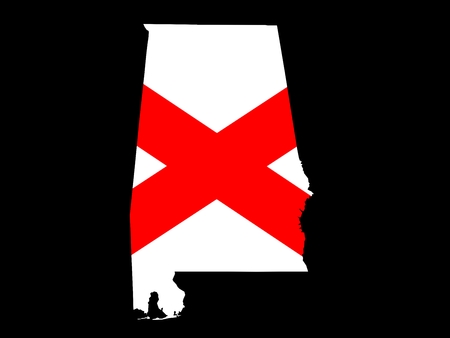 Alabama flag mapの写真素材