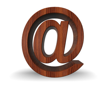 Wooden E-mail Symbolの写真素材