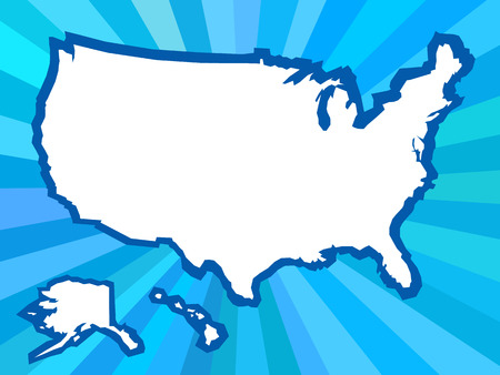 USA country shape in rays backgroundのイラスト素材