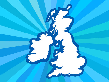 UK country shape in rays backgroundのイラスト素材