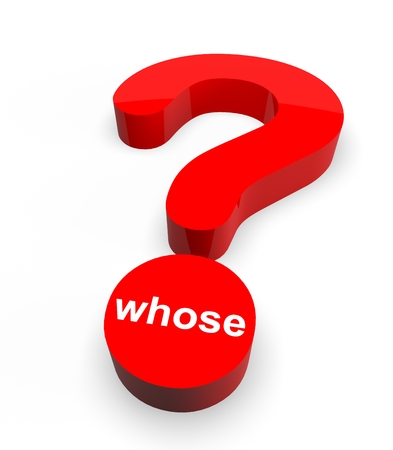 3d Question Mark with word Whoseの写真素材
