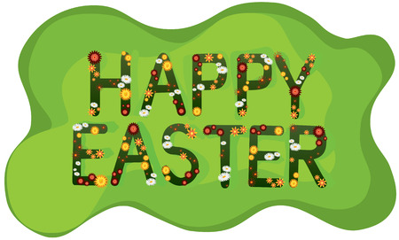 Happy easter card with flowerのイラスト素材