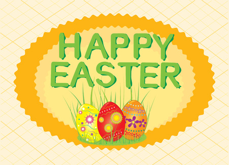Happy easter card with eggのイラスト素材