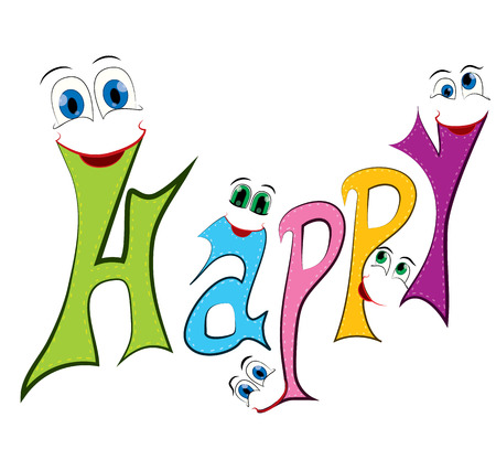 Happy theme with funny eyesのイラスト素材