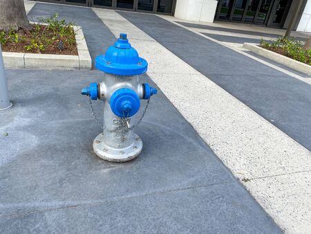 A fire hydrant in a suburban town centerの写真素材