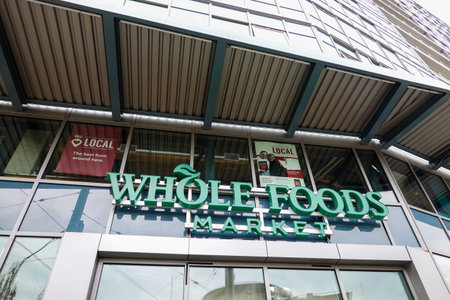 Seattle, WA/USA-9/15/19: Whole Foods Market is an American multinational supermarket chain which...