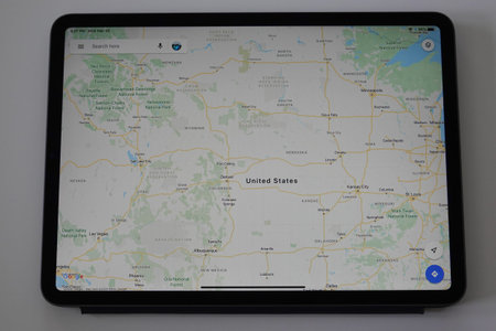 Orlando,FL/USA-3/30/20: Google Maps zoomed in on the central United States of America.