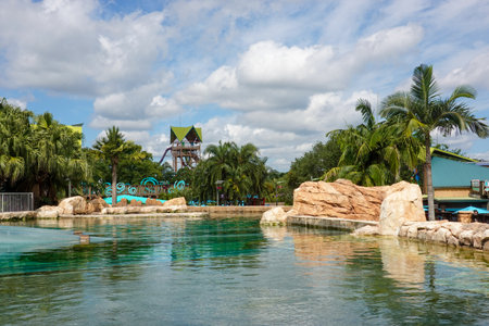 Orlando,FL/USA- 6/18/20:   The Aquatica Water Park in Orlando, Florida ,のeditorial素材