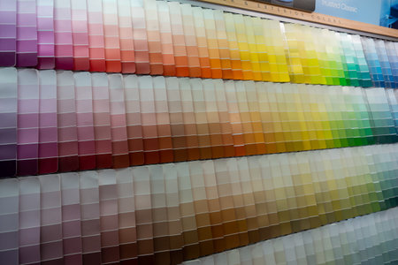 Ft. Pierce,FL/USA-810/19: Paint chips or samples at a hardware store.のeditorial素材