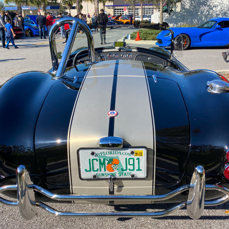 Orlando, FL USA  - March 1, 2020: A Shelby Cobra automobile in a free to the public Cars and Coffee car show.のeditorial素材