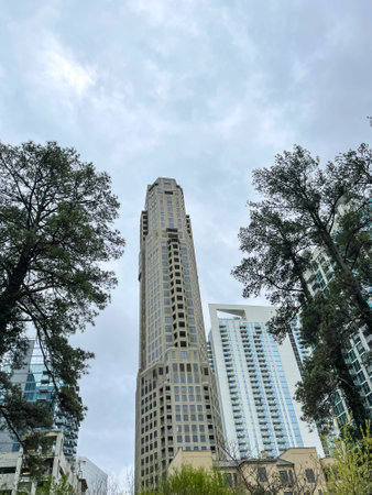 Atlanta, GA USA-March 28, 2021:  Condominiums and Corporate Buildings in the Buckhead district of Atlanta, GA.のeditorial素材